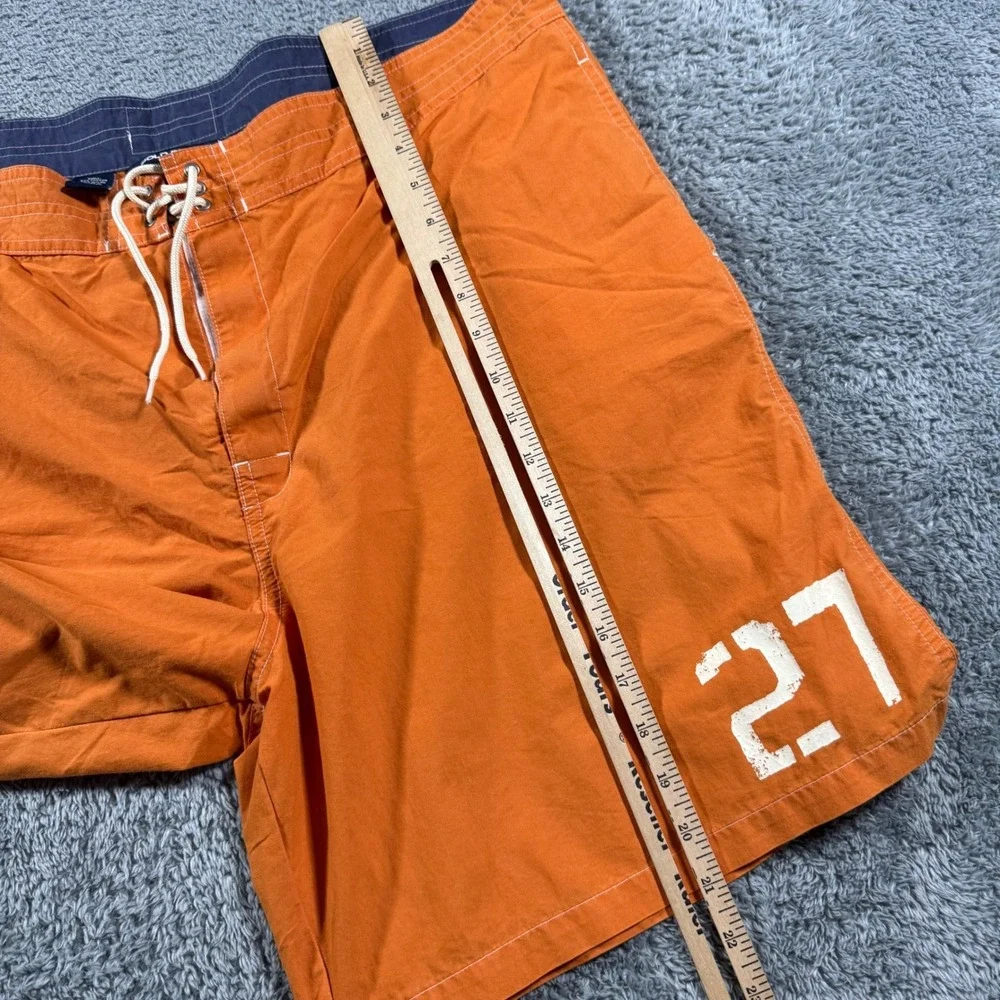 Polo Sport Ralph Lauren Board Shorts Mens 40 Orange Vintage 27 Graphic Cargo